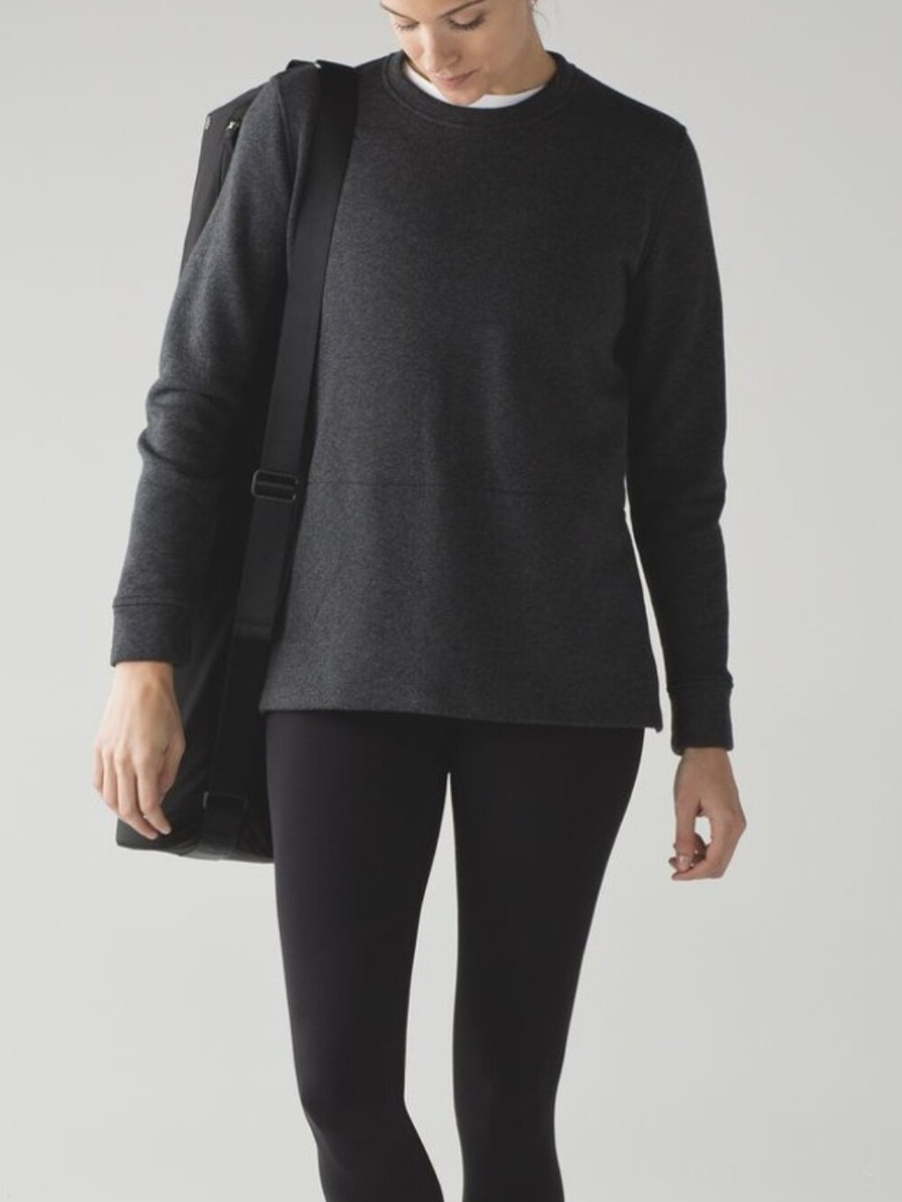 Lululemon Sights Seen Long Sleeve Crewneck Pullover Sweater Side Zip Gray 2